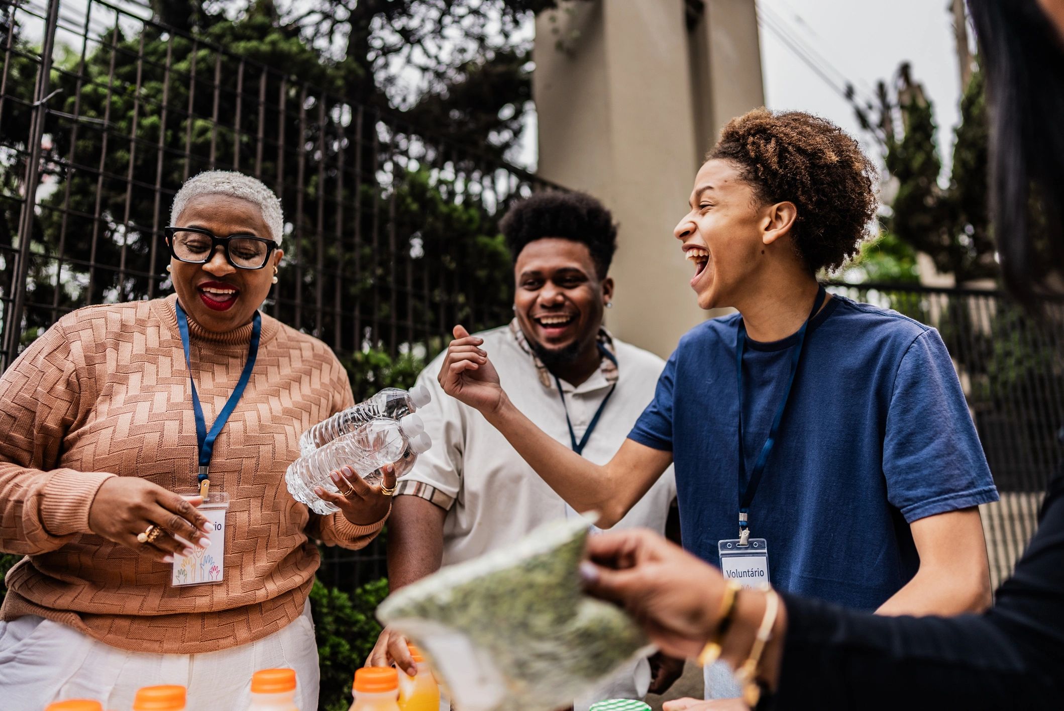 Teenagers volunteering together in the community